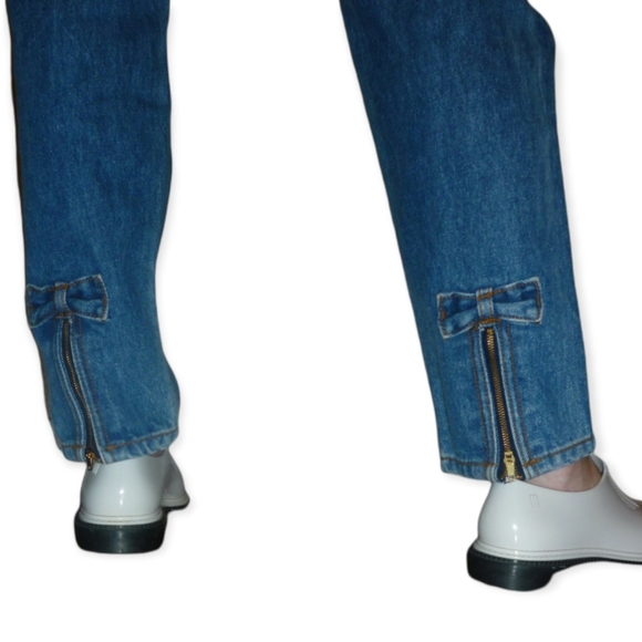 bonjour Denim - Vintage 80s bonjour Mom Jeans with Tapered Leg & Bow Detail | Size 9/10